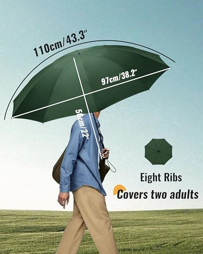 Travel Compact Umbrella Windproof - Portable Automatic Umbrellas for Green