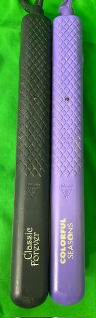 HERSTYLER 2 PC PACK FLAT IRON - (BLACK/PURPLE) GENTLY USED