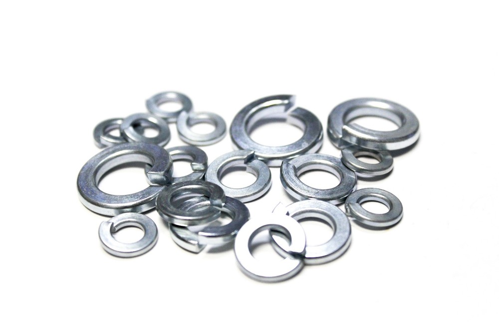 (500) 1/4" REGULAR SPLIT LOCK WASHERS ZINC