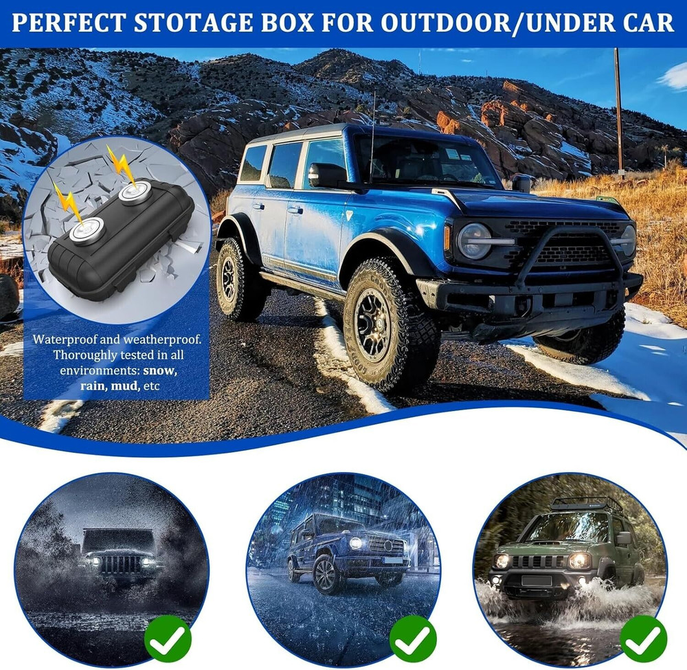 Magnetic Stash Box Waterproof Car Safe Secret Compartment Security Container