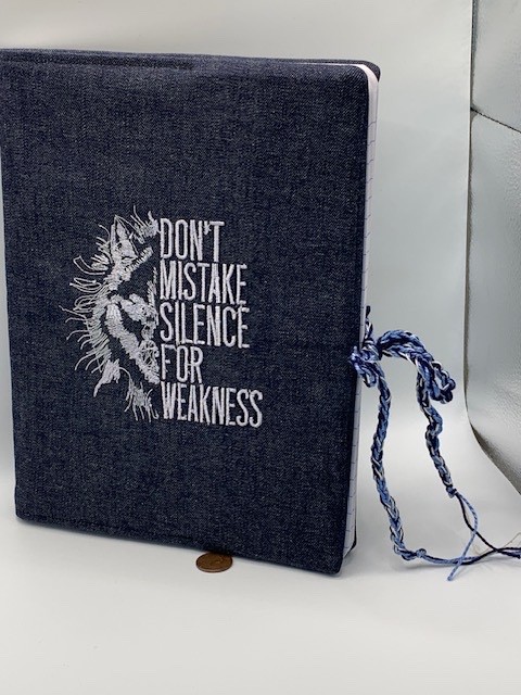 NEW Covered Comp Notebook "Don't Mistake Silence for Weakness" embr Free ship