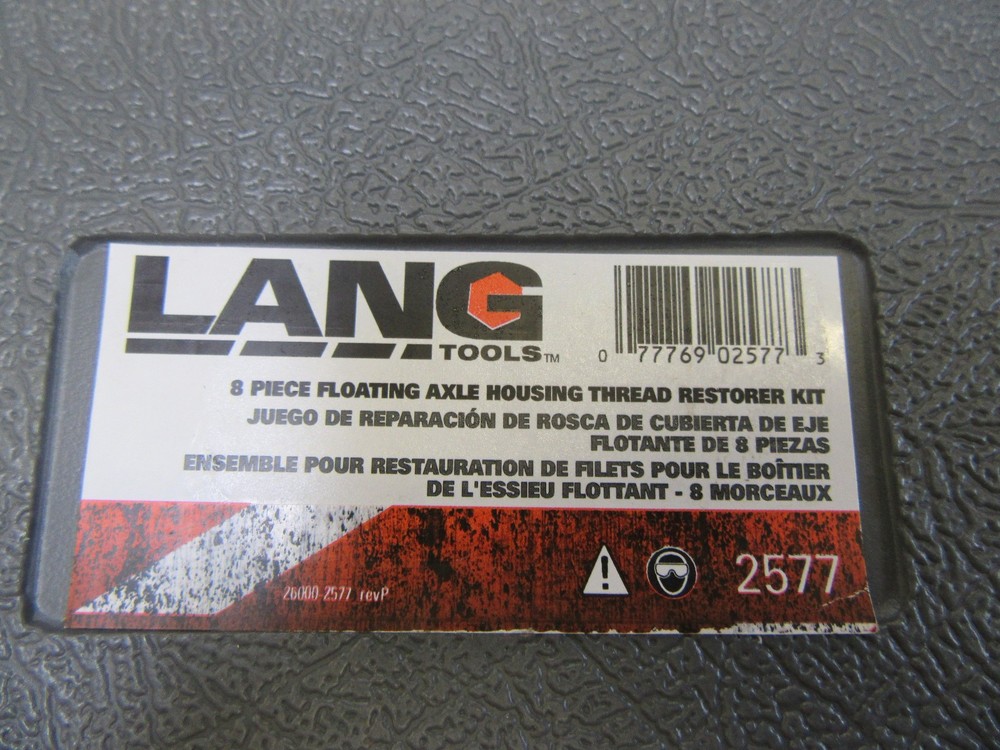 Lang Tools 2577 8 piece Floating Axle Housing Spindle Thread Restore Rethread