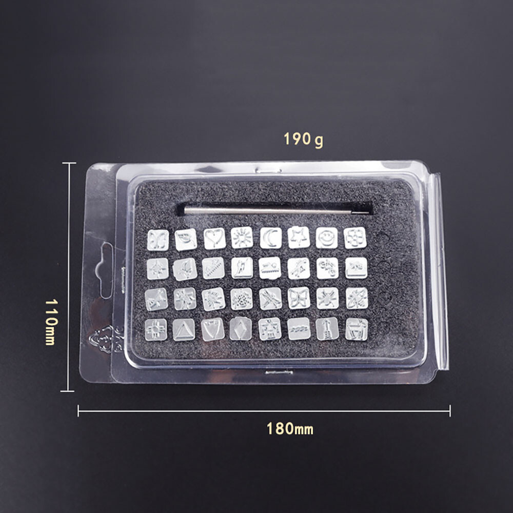 Leather craft 32pcs Indian Style Pattern Artistical Stamp Tools With Handle Set