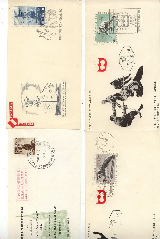 Austria  4  cachet covers         a1206-28