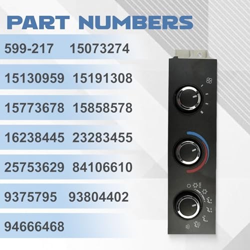 HVAC Control Module 599-217 Heater A/C Control Switch, Air Conditioning
