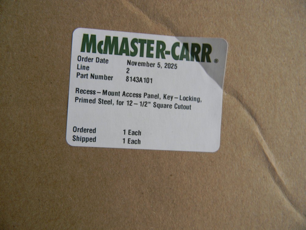NEW McMaster-Carr P/N 8143A 101 RECESS MOUNT ACCESS PANEL WHITE