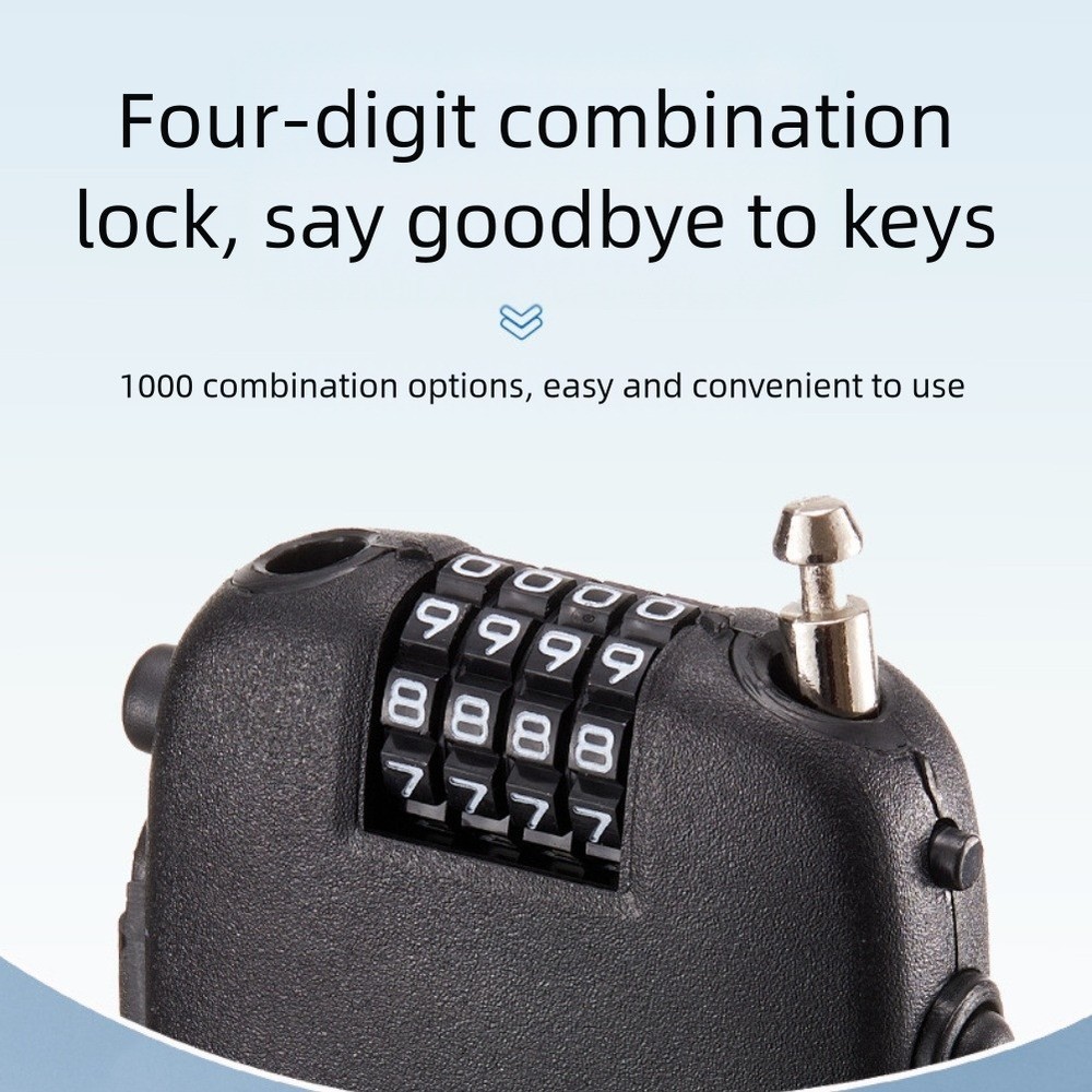 Secure Helmet Lock for Motorcycle and Bicycles with 4 Digit Combination Lock