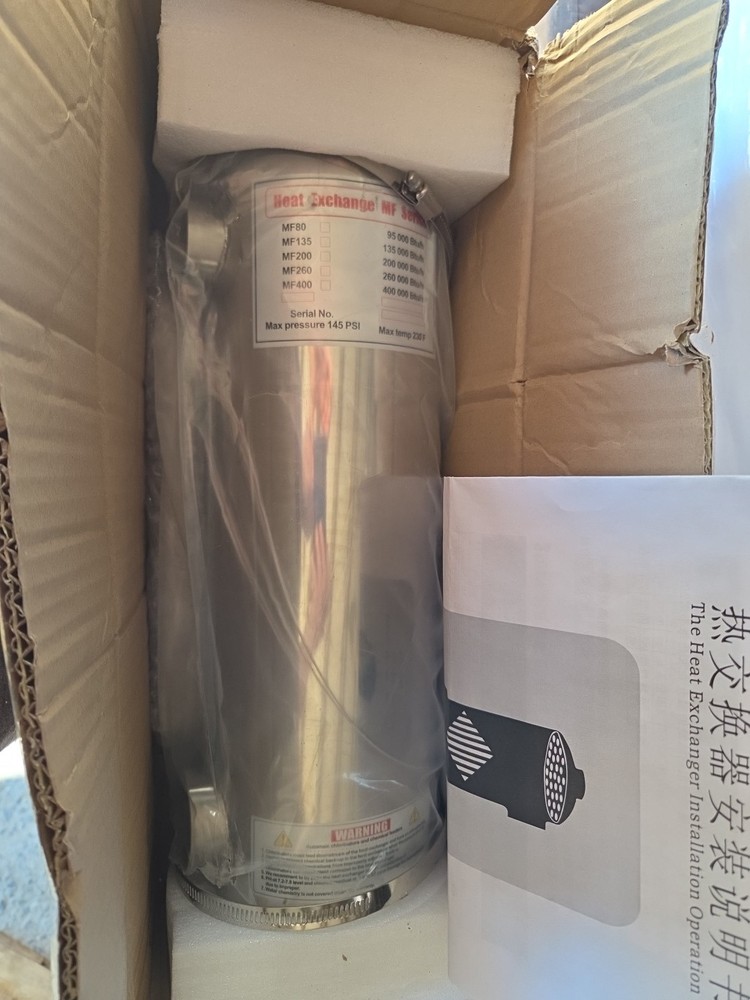 MF-200 HEAT EXCHANGER @ 304 Stainless Steel for SWIMMING POOL POND & SPA Bath