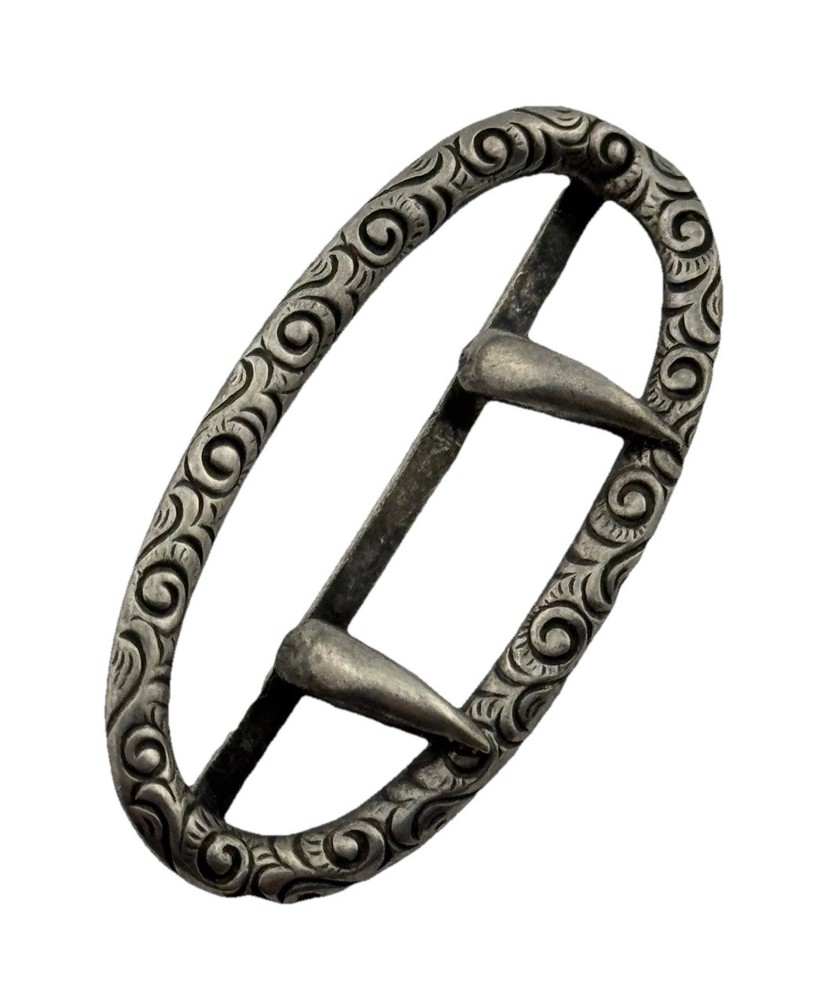 Antique 800 Silver Shoe Buckle Shaped Slide