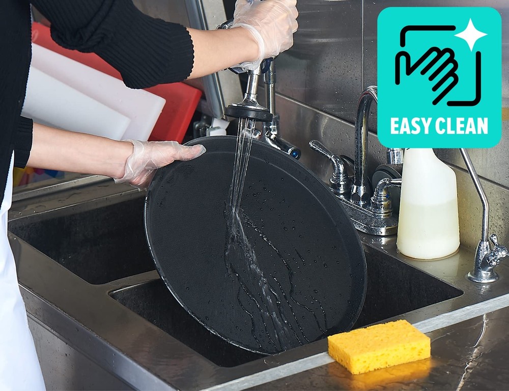 CURTA 2-Pack 16" Non-Slip Restaurant Tray, NSF, Plastic Rubber Lined