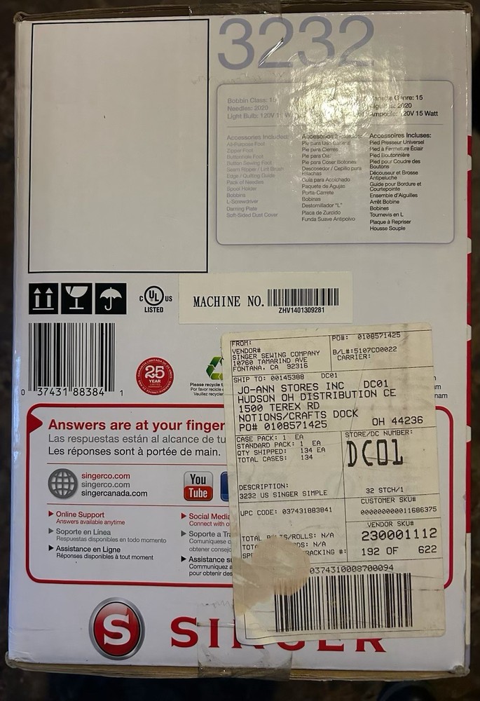 New Singer Simple Sewing Machine 3232