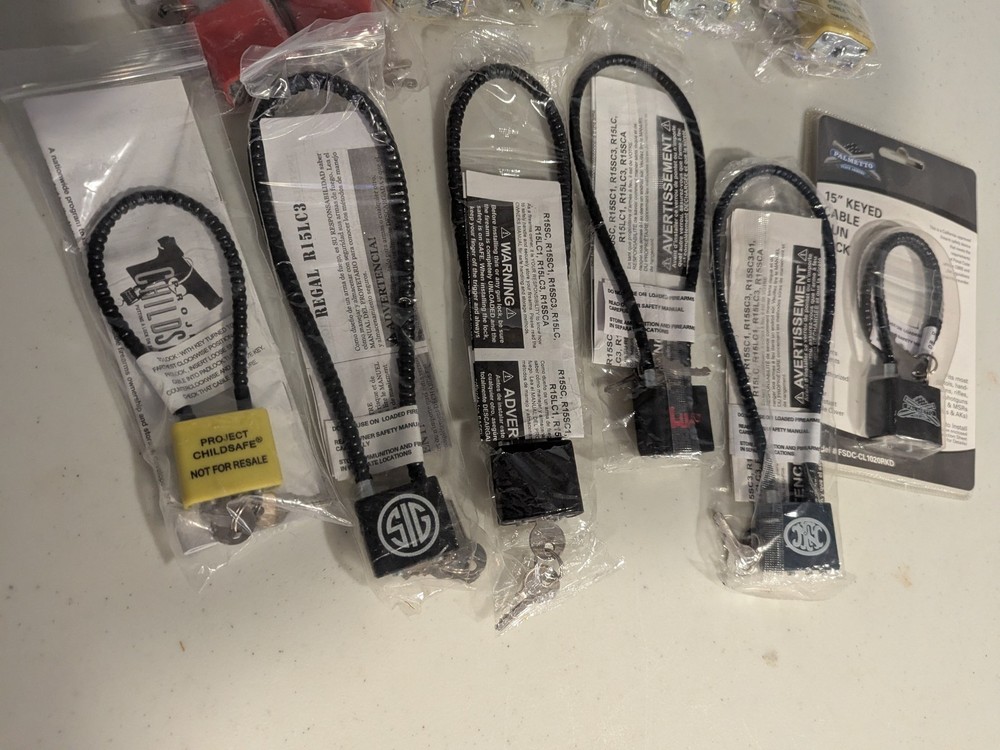 Assorted Cable Gun Locks AS PICTURED QTY 12