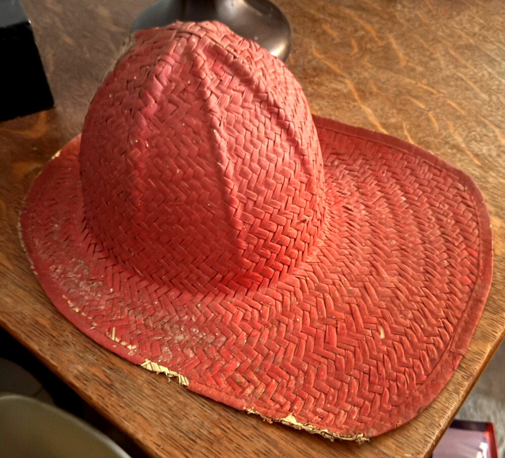 Vintage Wicker Child's Fire Chief Fireman's HAT