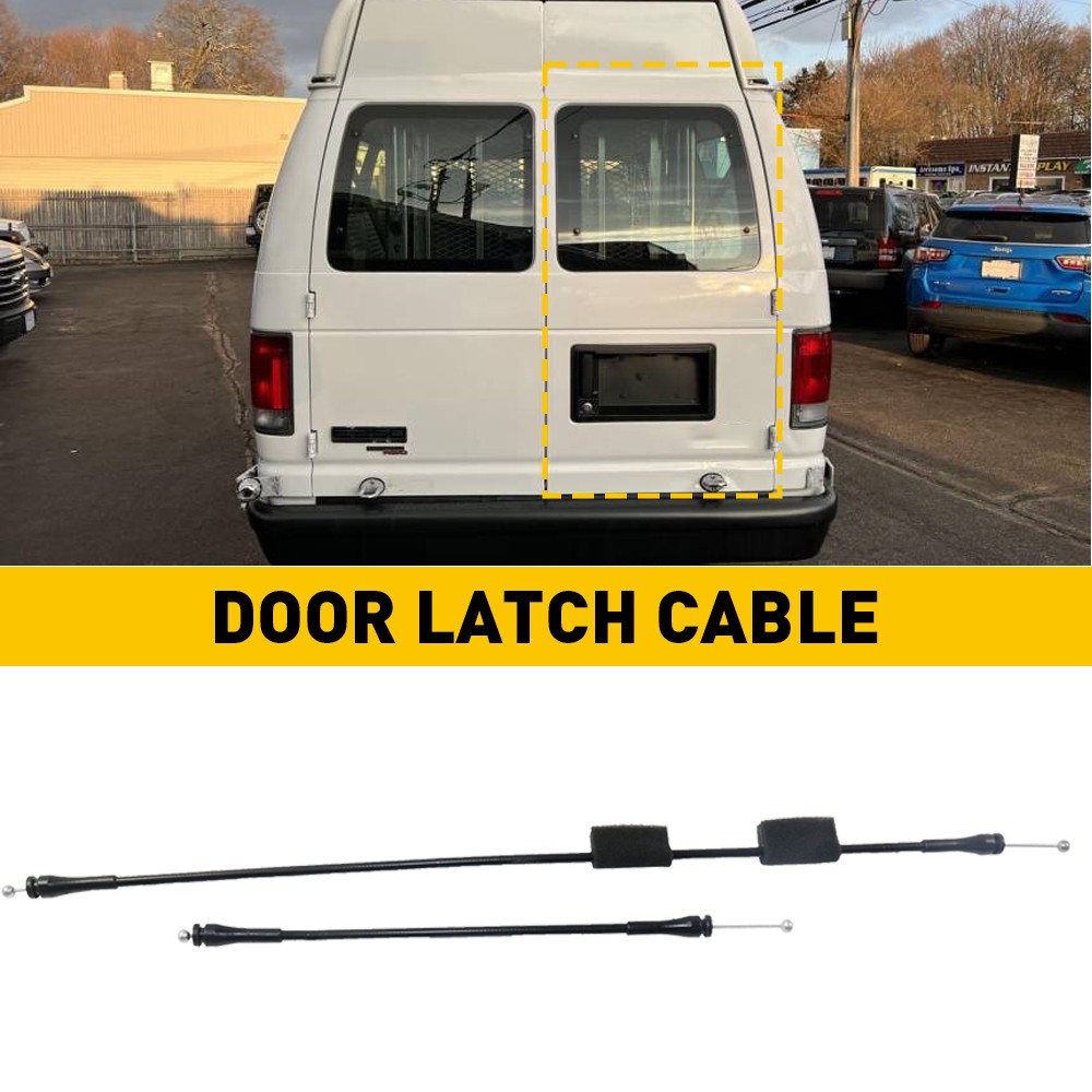 4x Fit Ford E-150 E-250 E-350 E-450 E-550 Door Latch Cables Rear Passenger Side