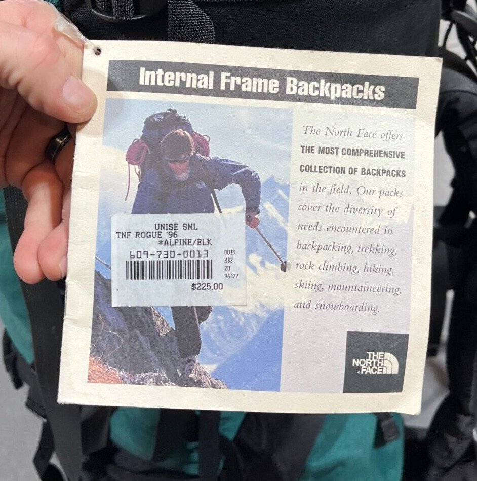 NOS 1996 The North Face Rogue Medium Capacity Internal Frame Backpack Small NEW