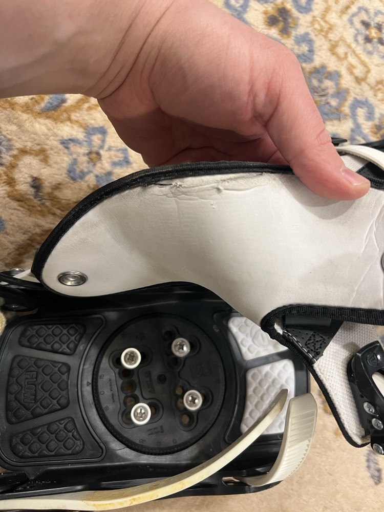 Flow Snowboard Bindings Mens Large The Five LTD Black White *Small Crack *READ