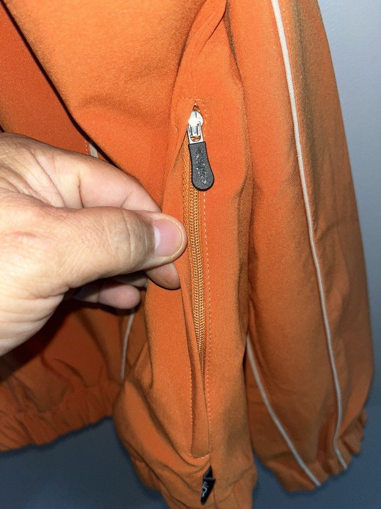Straight Down Performance 1/4 Zip Golf Pullover Jacket Burnt Orange Mens M