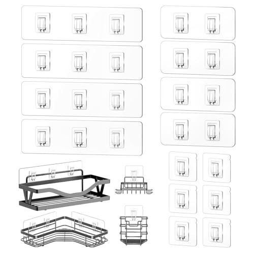 14 Pack Shower Caddy Replacement, Strong Hooks, No Transparent-Upgrade 14Pack