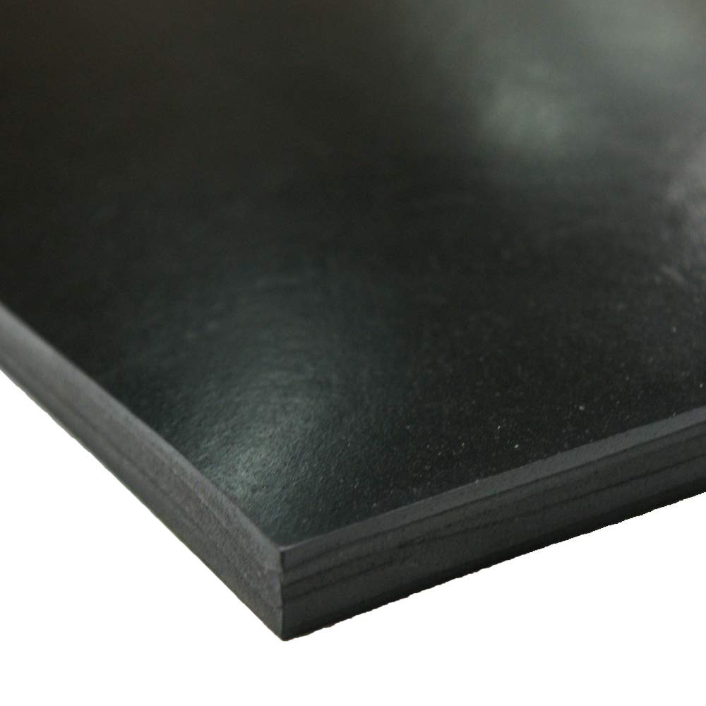 EPDM Sheet, Black, 0.375" Thick, 12" Width, 12" Length, 60A Durometer, ASTM D...