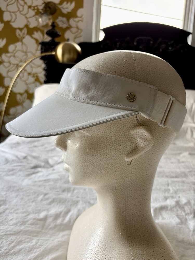 White Adjustable Women's Visor Hat Solid Summer Activewear