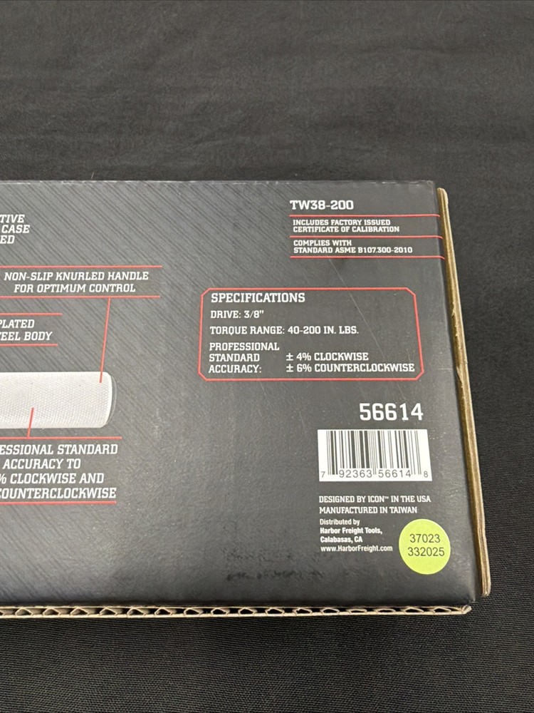 Icon Professional Compact Click Type Torque Wrench TW38-200