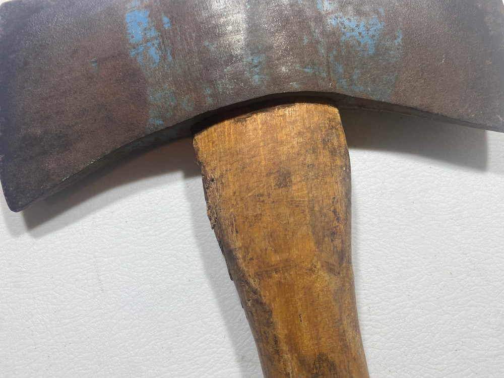 UNBRANDED - DOUBLE BIT AXE WTH ORIGINAL HANDLE "Marked 3 1/2 "