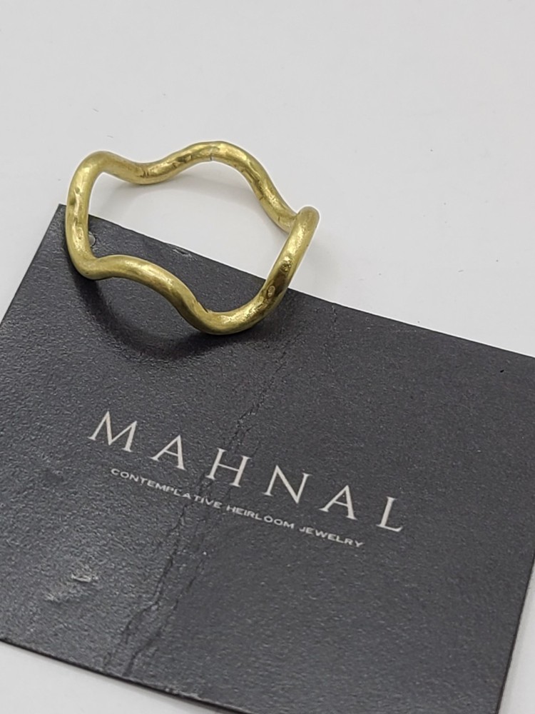 Mahnal Kundalini Solid Brass Artisan Ring sz 8