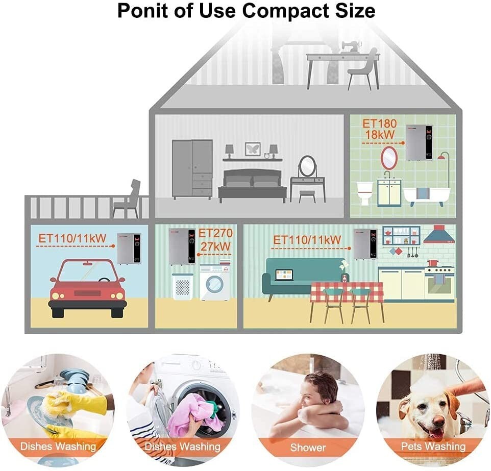 Calentador De Agua Electrico Para Baño Ducha Regadera Potente Instantaneo TOP