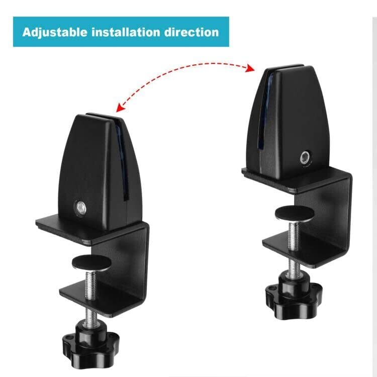 Sneeze Guard Support Clamp for 1/8" to 51" Thick Panel Adjustable Desk Divide...