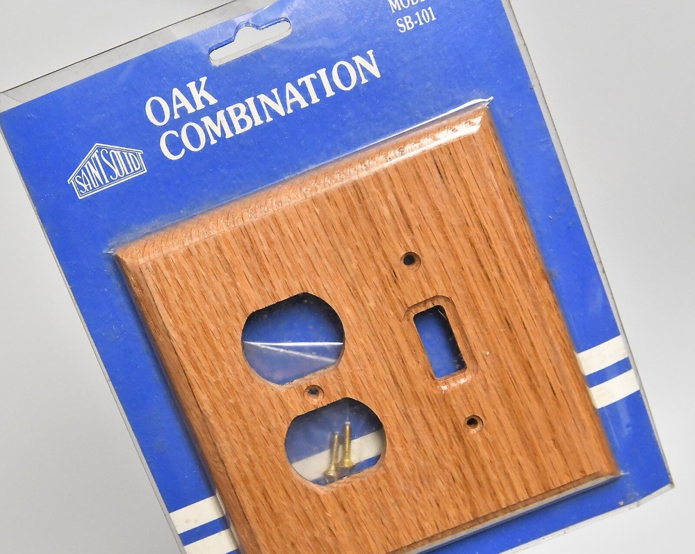 SAINT SOLID NOS OAK WOOD SWITCH PLATE OUTLET COVER