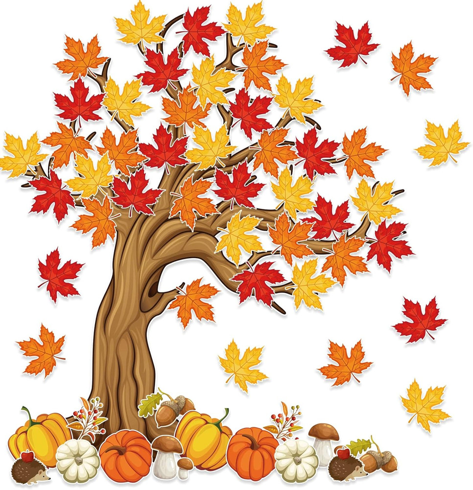 4Ft Big Tree Bulletin Board Set Spring Fall Summer Tree Bulletin Board Decora...