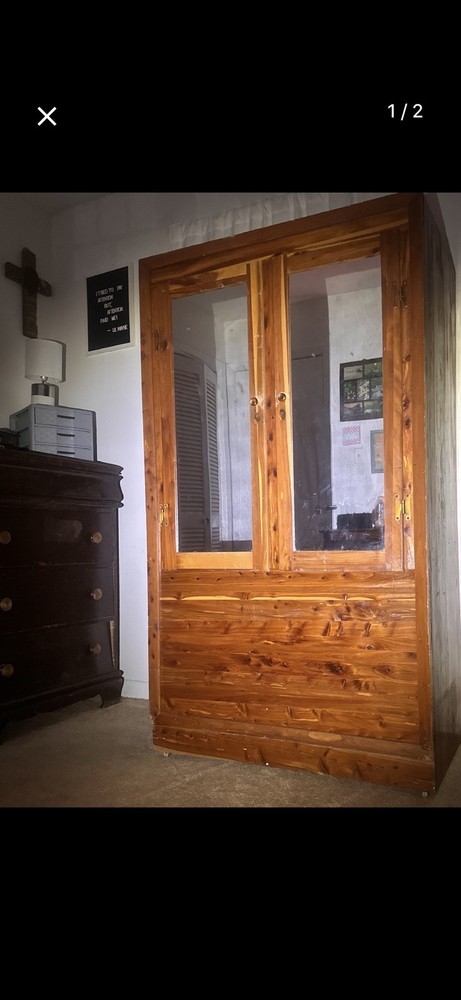 LARGE Rustic Antique Solid Red Cedar Wardrobe Closet,