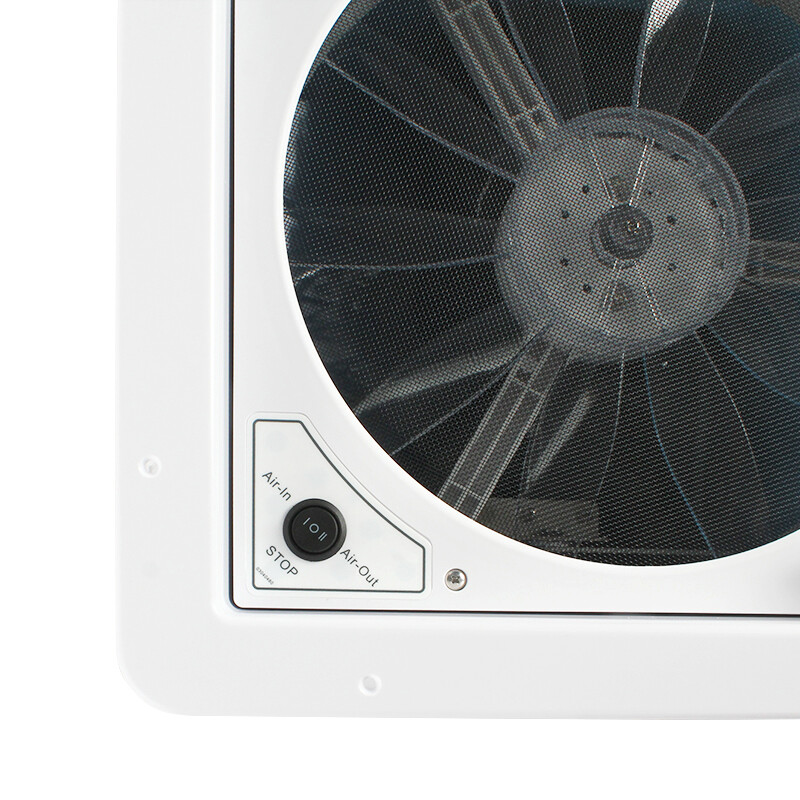 14" RV Camper Roof Vent Fan 12V with 2-WAY FAN Manual Riser Leisure Coachworks