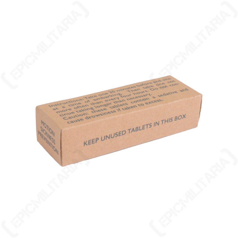 Reproduction WW2 US Motion Sickness Tablets Box - Empty Pocket Litter
