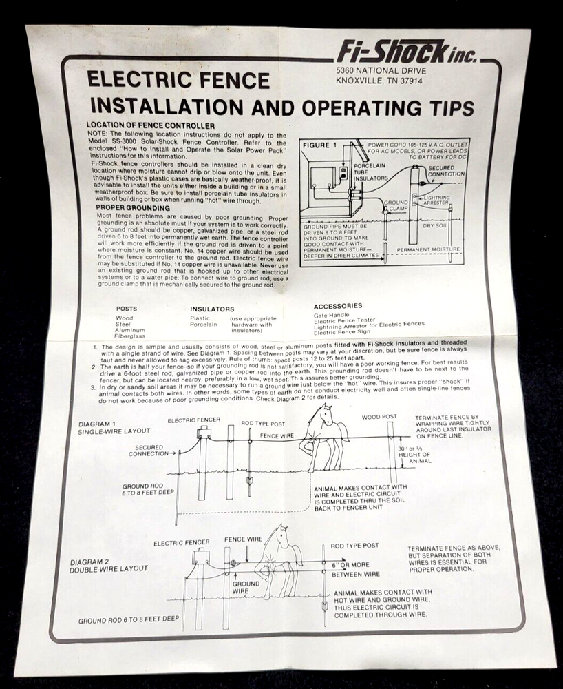 VTG Sure-Shock Boxed Electric Fence Controller Model SS-500 Fi-Shock Untested