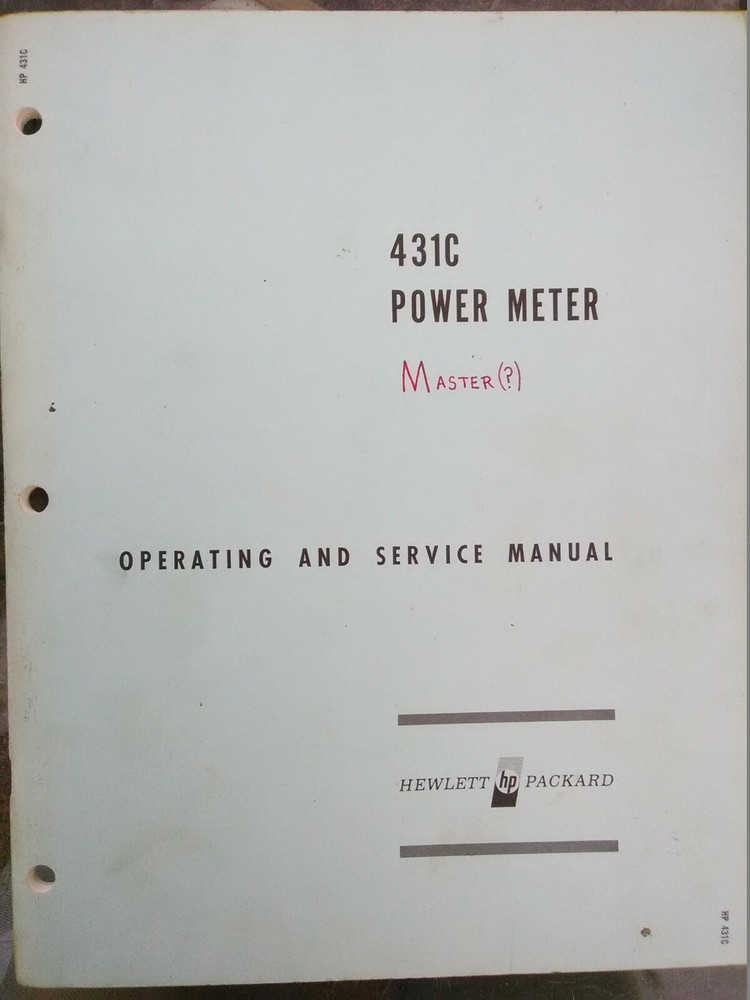 HP 431C Power Meter Operating and Service Manual 1966