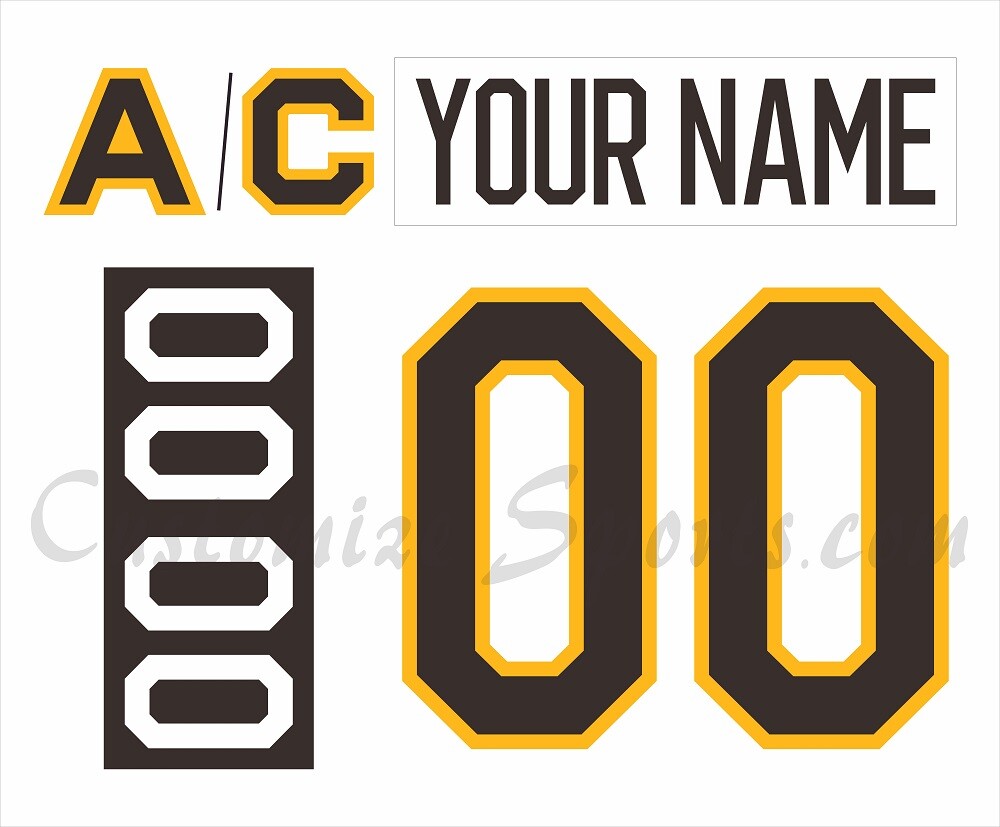 Boston Bruins Customized Number Kit For 2019 Winter Classic Uniform