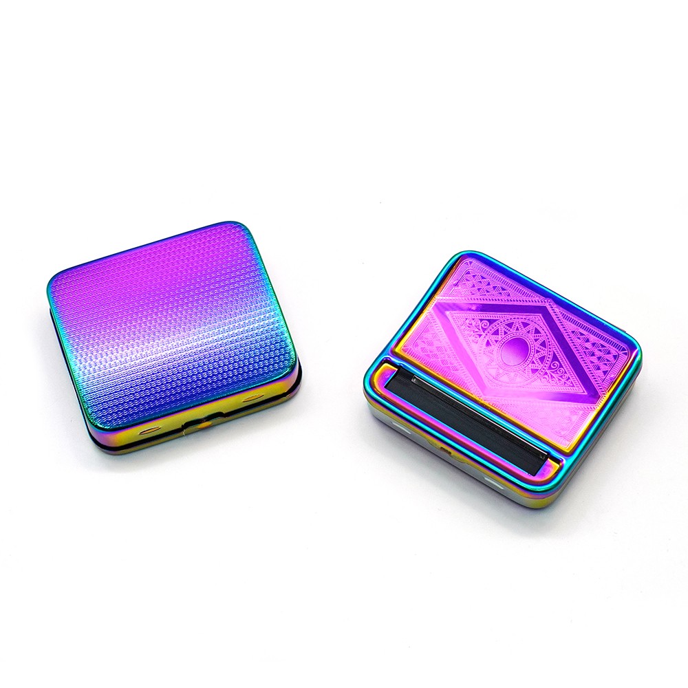 Iridescent Tobacco Rolling Machine - 70mm Cigarette Roller Case for Automatic