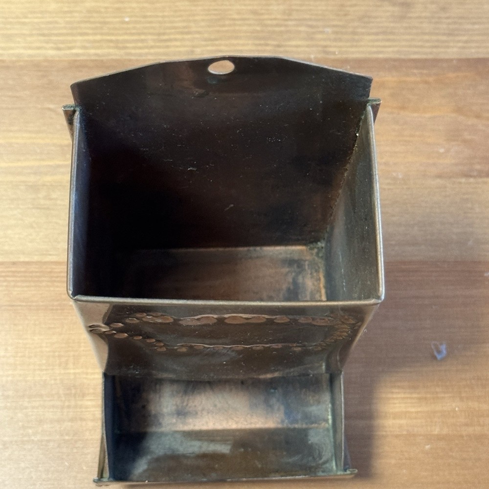 Vintage Copper Match Holder Pig Tool Punch Design