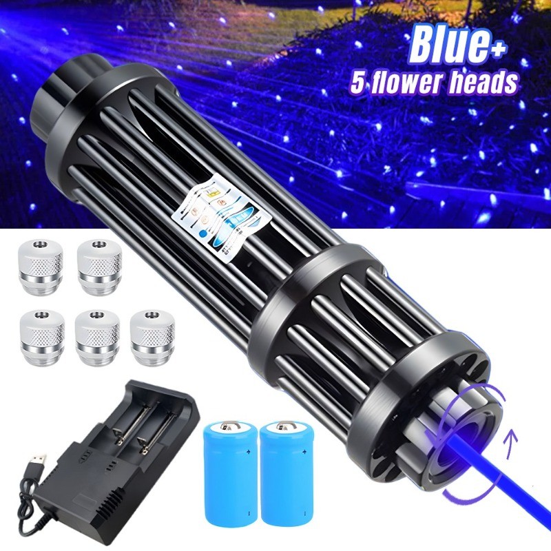 10Watt Adjustable High Power Blue Burning Laser Pointer Visible Dot Torch Light