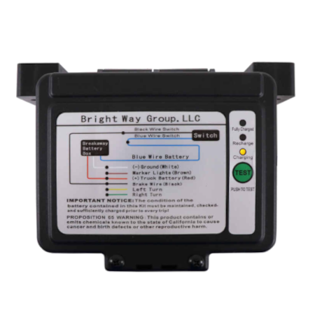Bright Way 2308 Complete Trailer Breakaway Kit Top Load LED Screen