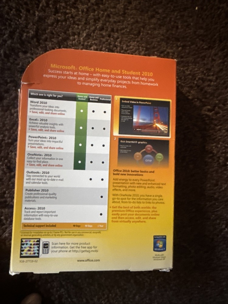 Microsoft Office Home and Student 2010 COMPLETE + Inserts VG Near Mint Disc