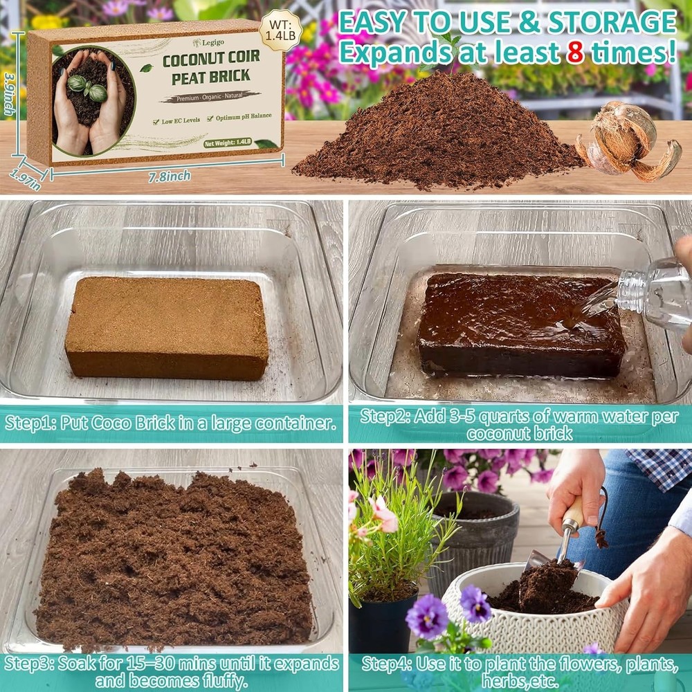 Sustainable Coco Coir Bricks 10pcs