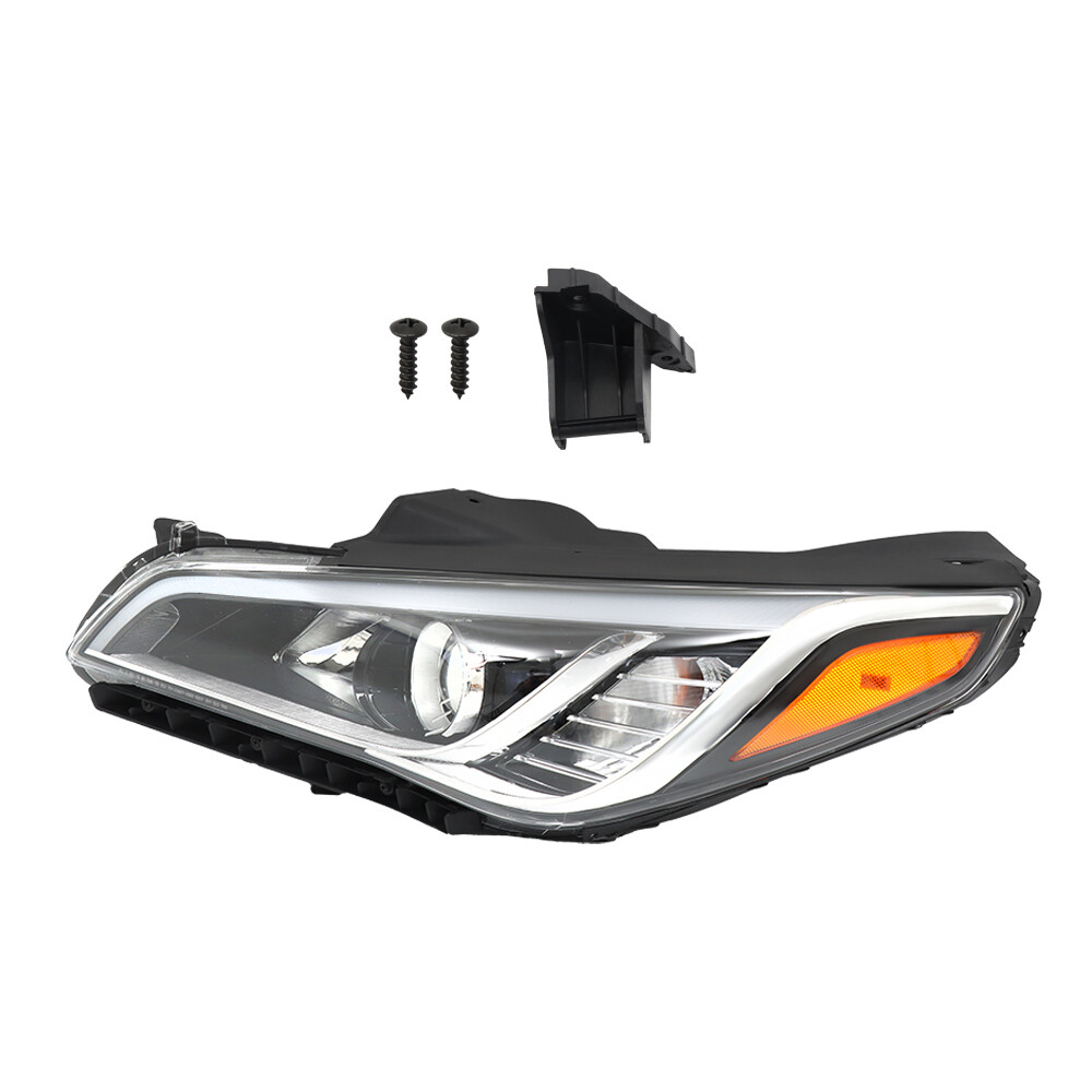 Labwork Left+Right Headlight Assembly For 2015-2017 Hyundai Sonata Chrome Clear