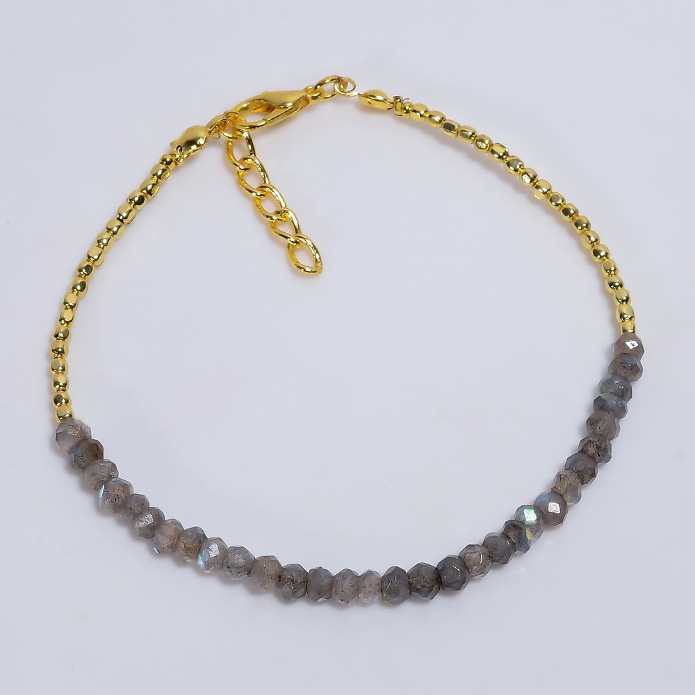 Labradorite Statement Bracelet - Boho Ethnic Style Handmade e227