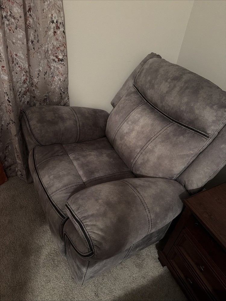 Grey Rocking Reclining Sofa