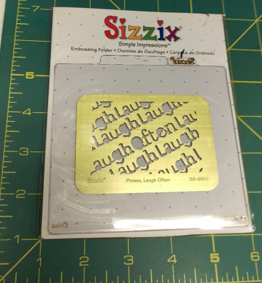Unopened Sizzix Simple Impressions Embossing Folder LAUGH OFTEN 38-9810