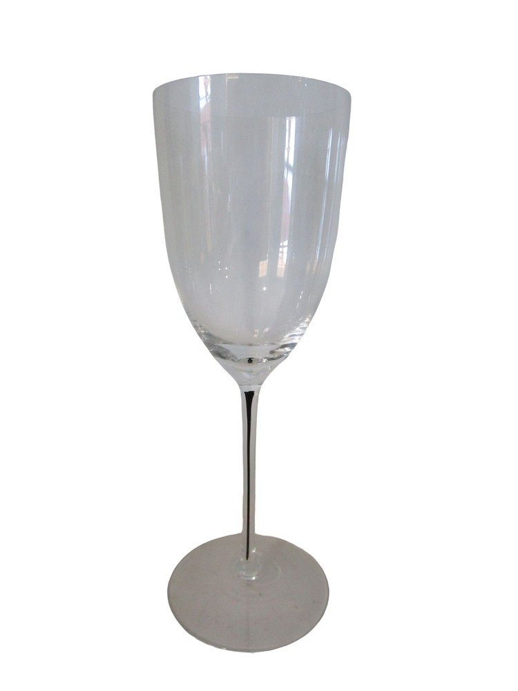 Black Core Stem Thin Crystal Wine Glass Multi Purpose GUC Unmarked