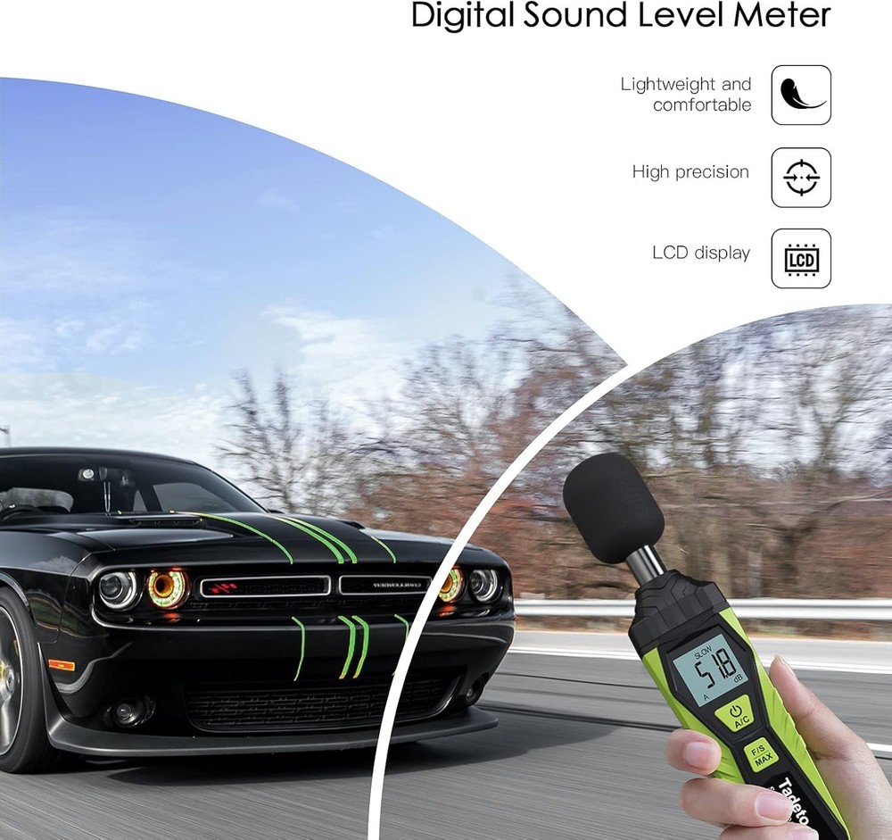 Portable Digital Decibel Meter 30dB to 130dB with LCD Display & Backlight
