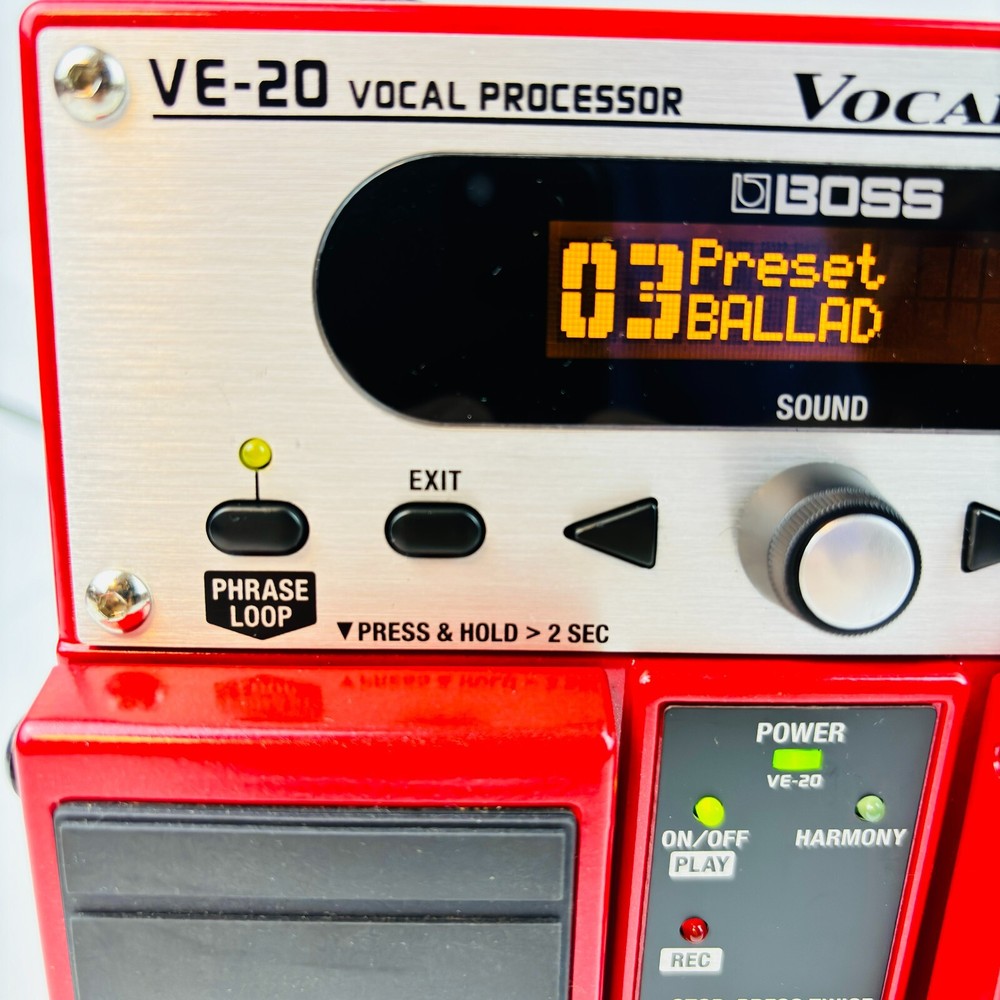 Boss VE-20 Vocal Performer Effects pedal for Vocal Multi-Effects processor Red